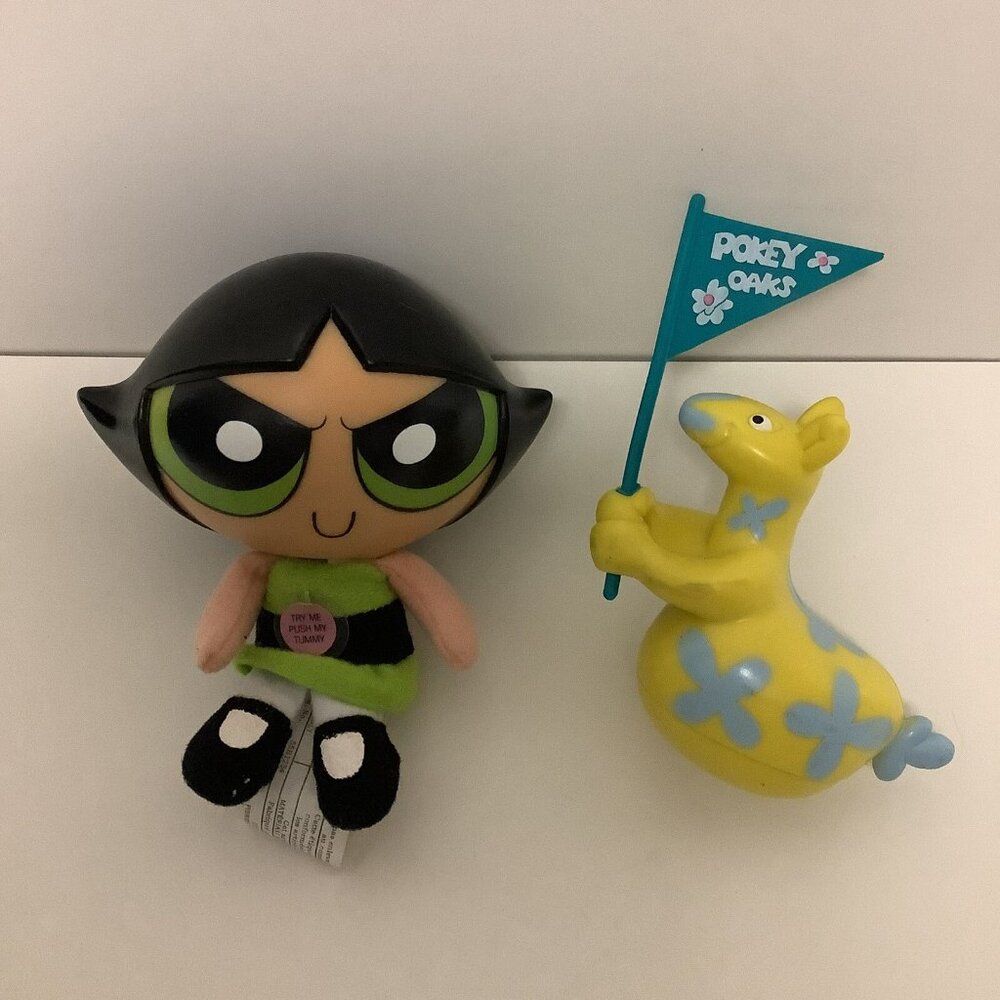 Vintage Powerpuff Girls Buttercup Talking Doll Works & Pokey Oaks Mascot Figure